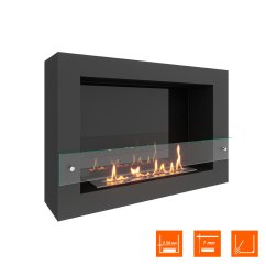 Биокамин SteelHeat WALL ONE 800 черный