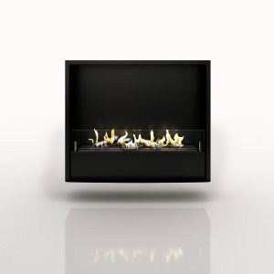 Биокамин в портале Firezo Pierre luxe Темный дуб белый