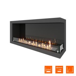 Биокамин угловой SteelHeat ONE 1200 правый