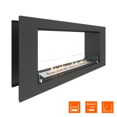 Биокамин сквозной SteelHeat LONG 1100