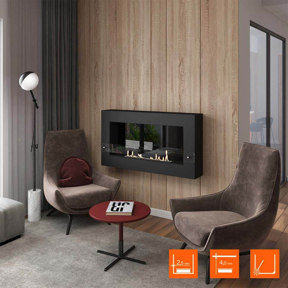 Биокамин SteelHeat WALL GRAND 1200 LITE черный Биокамин SteelHeat WALL GRAND 1200 LITE черный