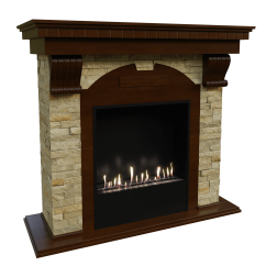 Биокамин в портале Firezo Dublin Темный дуб, Сланец, стандарт