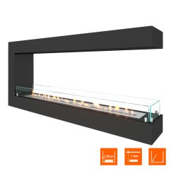 Биокамин торцевой SteelHeat GRAND 1400