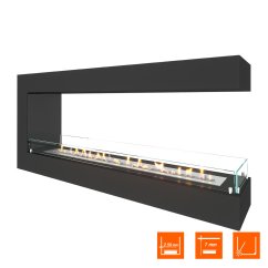 Биокамин торцевой SteelHeat GRAND 1500