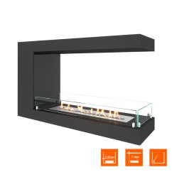 Биокамин торцевой SteelHeat LONG 900