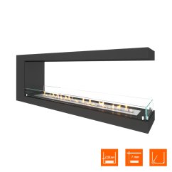 Биокамин торцевой SteelHeat LONG 1500